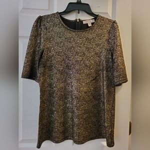 Michael Kors medium top shimmer gold with black.